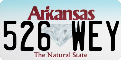 AR license plate 526WEY