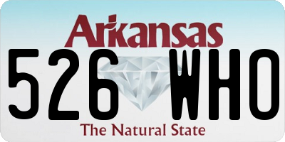 AR license plate 526WHO