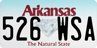 AR license plate 526WSA