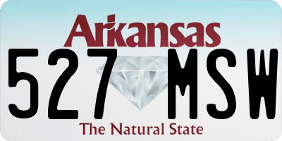 AR license plate 527MSW