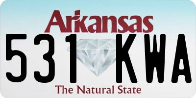 AR license plate 531KWA