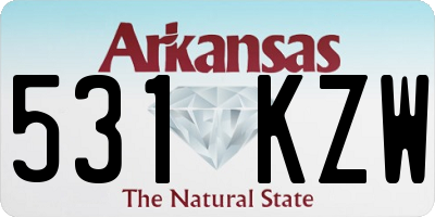 AR license plate 531KZW