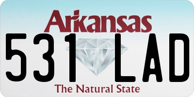 AR license plate 531LAD