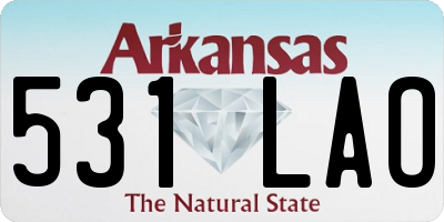 AR license plate 531LAO