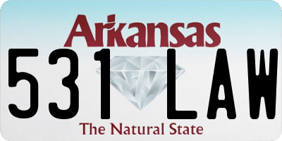 AR license plate 531LAW