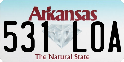 AR license plate 531LOA