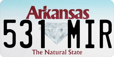 AR license plate 531MIR