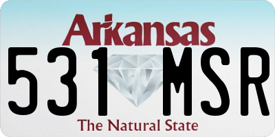 AR license plate 531MSR