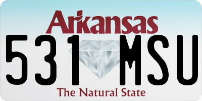 AR license plate 531MSU