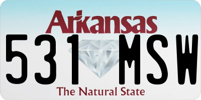 AR license plate 531MSW
