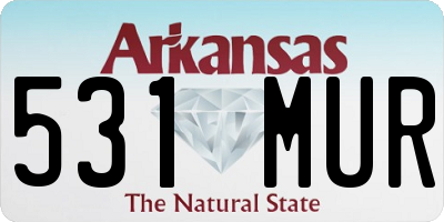 AR license plate 531MUR