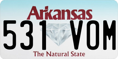 AR license plate 531VOM