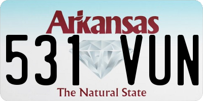 AR license plate 531VUN