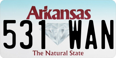 AR license plate 531WAN