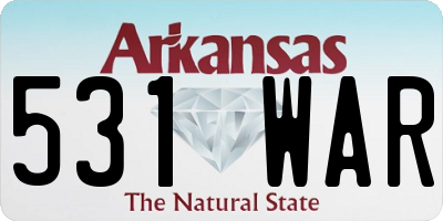 AR license plate 531WAR