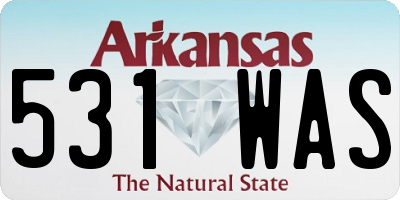 AR license plate 531WAS