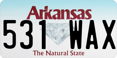 AR license plate 531WAX