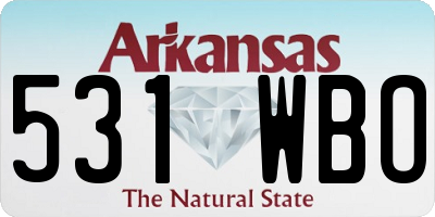 AR license plate 531WBO