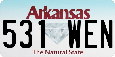 AR license plate 531WEN
