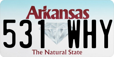 AR license plate 531WHY