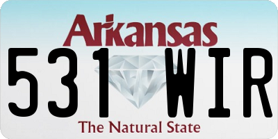 AR license plate 531WIR