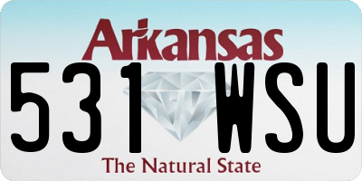 AR license plate 531WSU