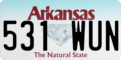 AR license plate 531WUN
