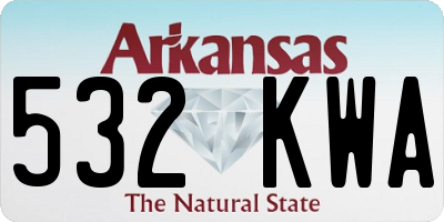 AR license plate 532KWA