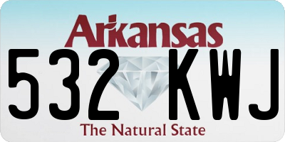 AR license plate 532KWJ