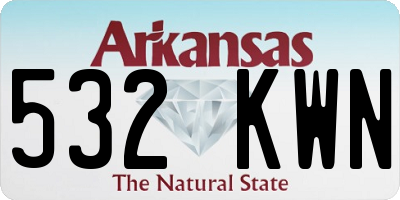 AR license plate 532KWN