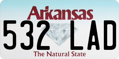 AR license plate 532LAD