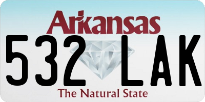 AR license plate 532LAK