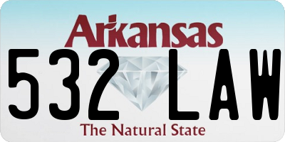 AR license plate 532LAW