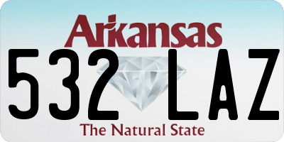 AR license plate 532LAZ