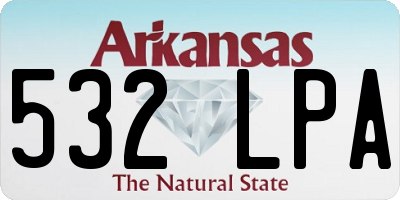 AR license plate 532LPA
