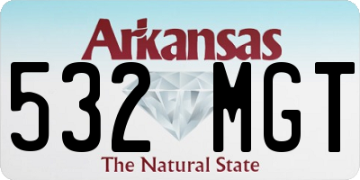 AR license plate 532MGT