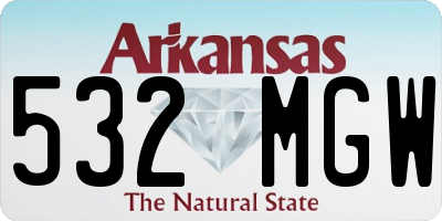 AR license plate 532MGW