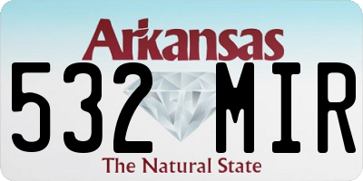 AR license plate 532MIR