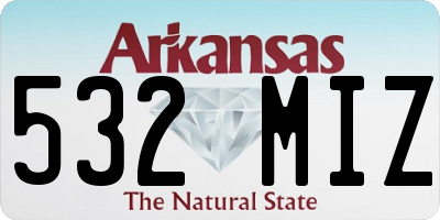 AR license plate 532MIZ