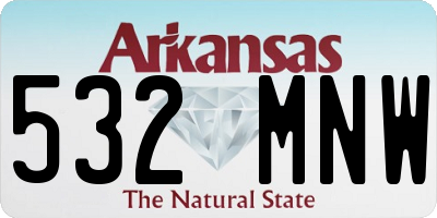AR license plate 532MNW