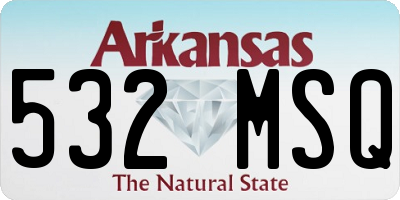 AR license plate 532MSQ