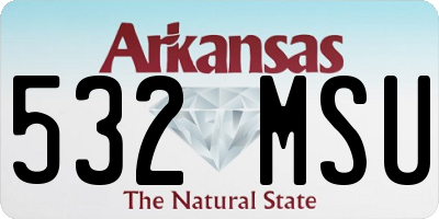 AR license plate 532MSU
