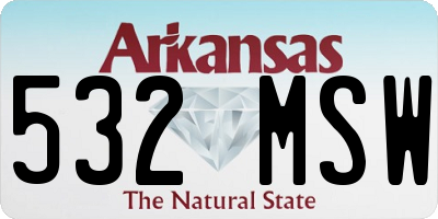 AR license plate 532MSW