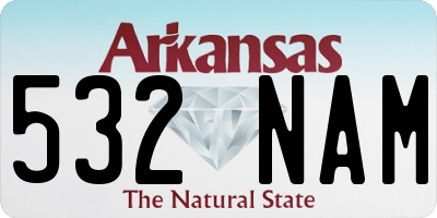 AR license plate 532NAM