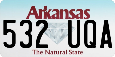 AR license plate 532UQA