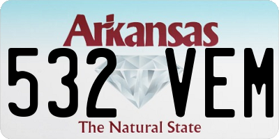 AR license plate 532VEM