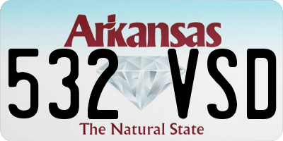 AR license plate 532VSD