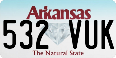 AR license plate 532VUK