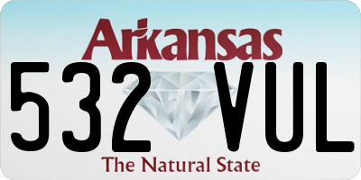AR license plate 532VUL
