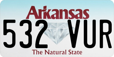 AR license plate 532VUR